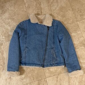 Fur lined jean jacket